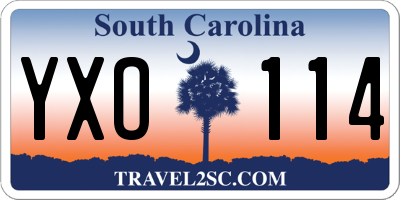 SC license plate YXO114