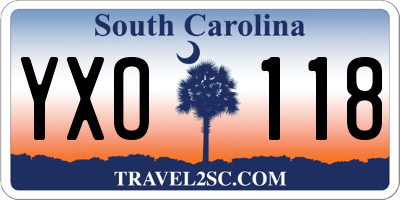 SC license plate YXO118