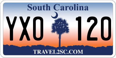 SC license plate YXO120