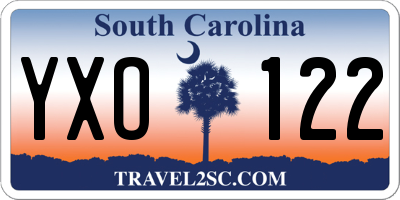 SC license plate YXO122