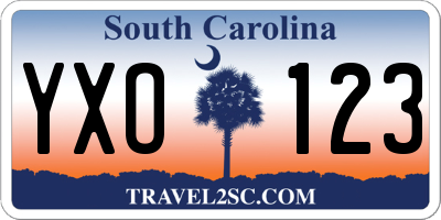 SC license plate YXO123