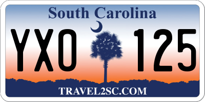 SC license plate YXO125