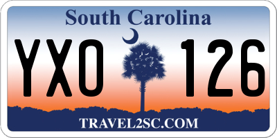 SC license plate YXO126
