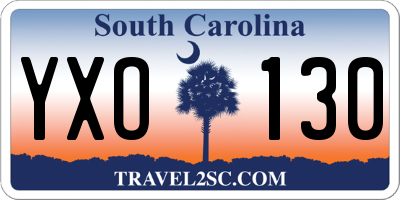 SC license plate YXO130