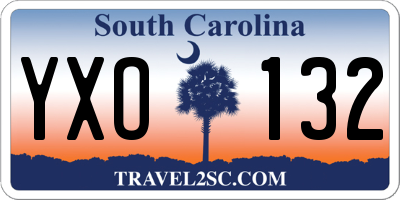 SC license plate YXO132