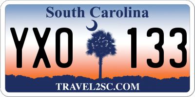 SC license plate YXO133