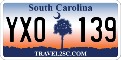 SC license plate YXO139
