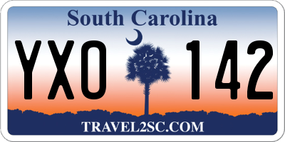 SC license plate YXO142