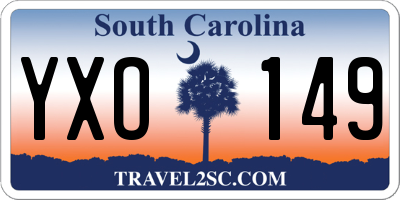 SC license plate YXO149