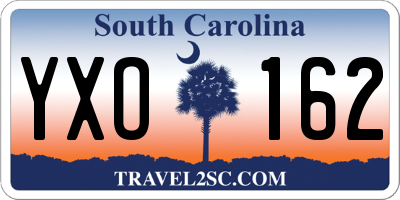 SC license plate YXO162