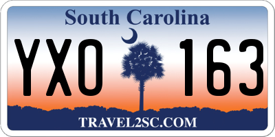 SC license plate YXO163