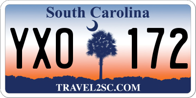 SC license plate YXO172