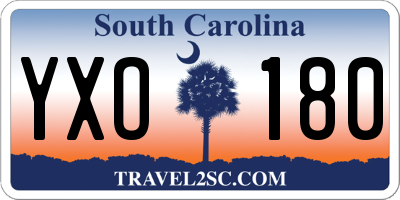 SC license plate YXO180
