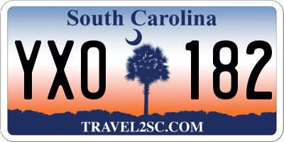 SC license plate YXO182
