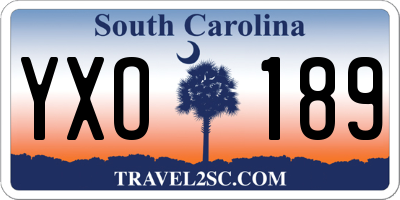 SC license plate YXO189