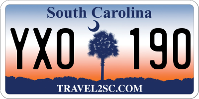 SC license plate YXO190