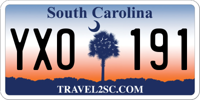SC license plate YXO191