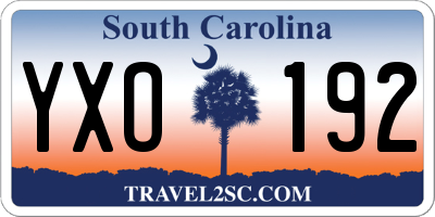 SC license plate YXO192