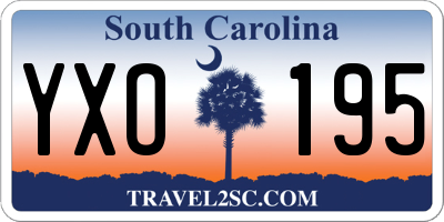 SC license plate YXO195