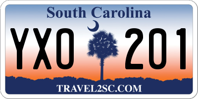 SC license plate YXO201
