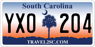 SC license plate YXO204