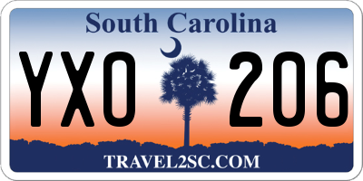 SC license plate YXO206