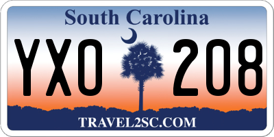 SC license plate YXO208