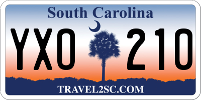 SC license plate YXO210