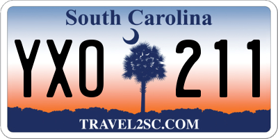SC license plate YXO211