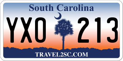 SC license plate YXO213