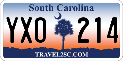 SC license plate YXO214