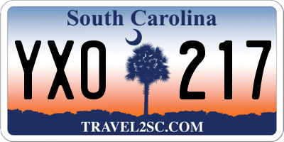 SC license plate YXO217