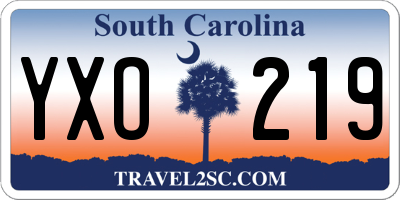 SC license plate YXO219