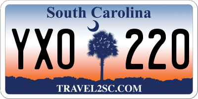 SC license plate YXO220