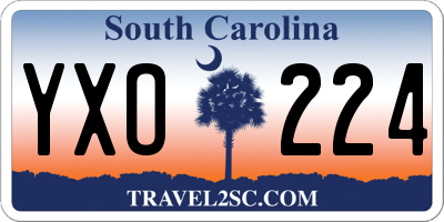 SC license plate YXO224