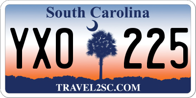 SC license plate YXO225