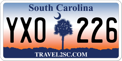 SC license plate YXO226
