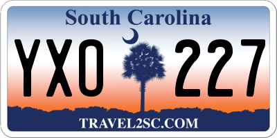SC license plate YXO227