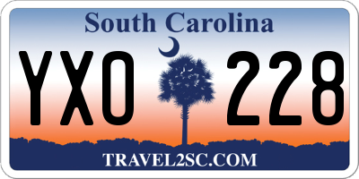SC license plate YXO228