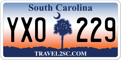 SC license plate YXO229