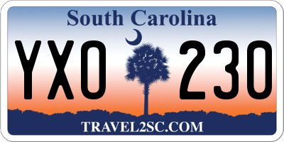 SC license plate YXO230