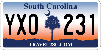 SC license plate YXO231