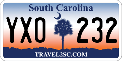 SC license plate YXO232