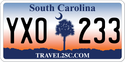 SC license plate YXO233