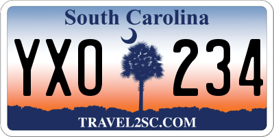 SC license plate YXO234