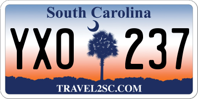 SC license plate YXO237