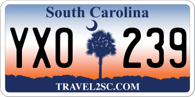 SC license plate YXO239