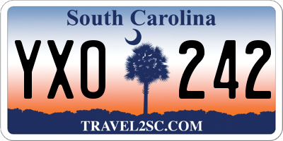 SC license plate YXO242