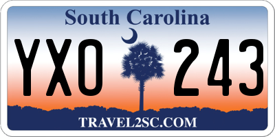 SC license plate YXO243