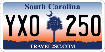 SC license plate YXO250